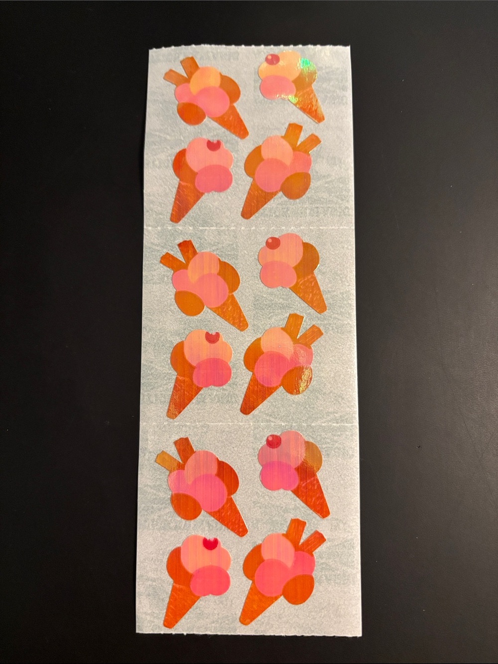 90’s Nostolgia Vintage Stickermagic Pearly Ice Cream Sticker Strip